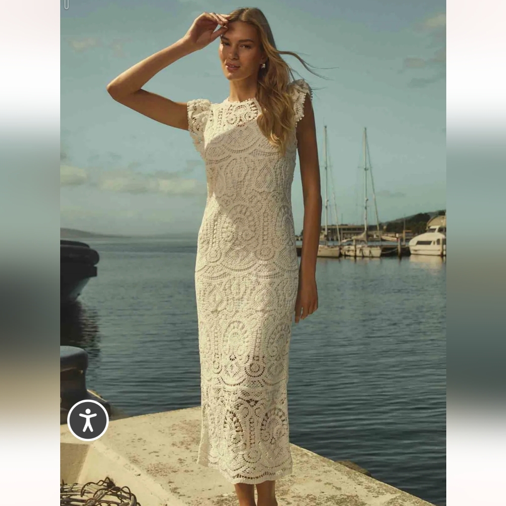 Ever New Elegant White Lace Dress